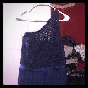 Navy blue with bridesmaids dress